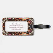 Moderne orange-braune Hüftgürtelmuster Gepäckanhänger (Rückseite horizontal)