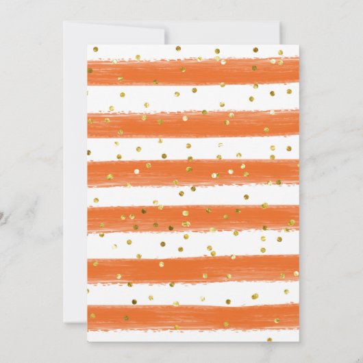 Moderne Orange Bridal Dusche Einladung Karte (Rückseite)