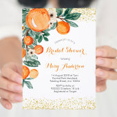 Moderne Orange Bridal Dusche Einladung Karte