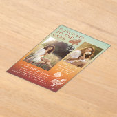 Moderne Orange Butterfly Foto Graduation Party Acryleinladungen (Ablage )