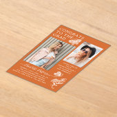 Moderne Orange Butterfly Foto Graduation Party Acryleinladungen (Ablage )