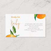 Moderne Orange Citrus Bücher für Baby Begleitkarte (Vorderseite)
