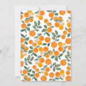 Moderne Orange Citrus Fruit Simple Wedding Einladung (Rückseite)