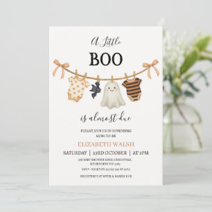 Moderne Orange Clothesline Kleine Boo Baby Dusche Einladung