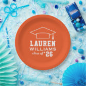 Moderne Orange Custom Graduation Party Pappteller (Party)