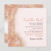 Moderne Orange Custom Wedding Marmor Aquarell Einladung (Vorne/Hinten)