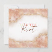 Moderne Orange Custom Wedding Marmor Aquarell Einladung (Rückseite)