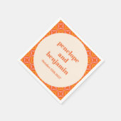 Moderne Orange Custom Wedding Mitte des Jahrhunder Serviette (Ecke)