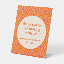 Moderne Orange Custom Wedding Mitte Jahrhundert Vi Sockelschild