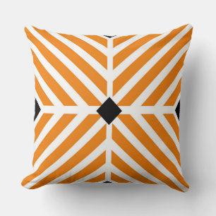 Moderne orange diagonale Streifen Kissen