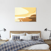 Moderne Orange Digital Art Beach Seascape Leinwanddruck (Insitu (Schlafzimmer))