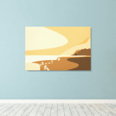 Moderne Orange Digital Art Beach Seascape Leinwanddruck (Insitu (Holzboden))