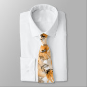 Moderne Orange Fall Trendy Floral Neck Tie Krawatte (Gebunden)