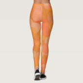 Moderne Orange Fall Watercolor Circles Halloween Leggings (Rückseite)