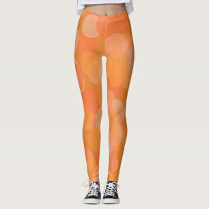 Moderne Orange Fall Watercolor Circles Halloween Leggings