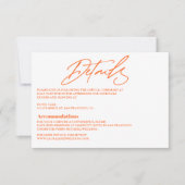 Moderne, orange farbenfrohe Hochzeitskarte RSVP Karte (Vorderseite)