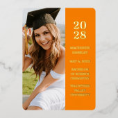 Moderne Orange Foto Abschluss Ankündigung (Vorderseite)