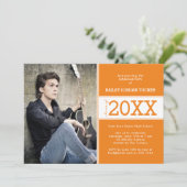 Moderne Orange Foto Abschluss Ankündigung (Stehend Vorderseite)