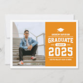 Moderne Orange Foto Abschluss Ankündigung (Vorderseite)