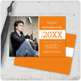 Moderne Orange Foto Abschluss Ankündigung