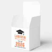 Moderne Orange Foto Custom Graduation Party Geschenkschachtel (Geöffnet)