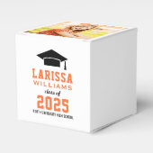 Moderne Orange Foto Custom Graduation Party Geschenkschachtel (Vorderseite)