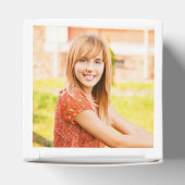 Moderne Orange Foto Custom Graduation Party Geschenkschachtel (Oben)