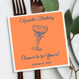 Moderne Orange freut sich über 30 Jahre Geburtstag Serviette