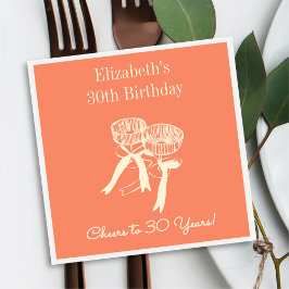 Moderne Orange freut sich über 30 Jahre Geburtstag Serviette