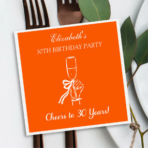 Moderne Orange freut sich über 30 Jahre Geburtstag Serviette