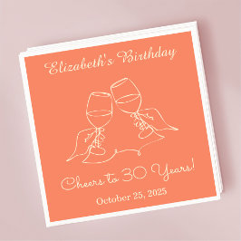 Moderne Orange freut sich über 30 Jahre Geburtstag Serviette