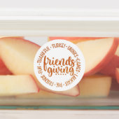 Moderne Orange Friendsgiving Circle Labels Etiketten (Befestigt)