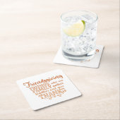 Moderne Orange Friendsgiving Rechteckiger Pappuntersetzer (Vor Ort)
