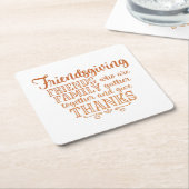 Moderne Orange Friendsgiving Rechteckiger Pappuntersetzer (angewinkelt)