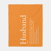 Moderne Orange Fun Husband Definition Fleecedecke (Vorderseite)
