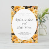 Moderne Orange Garden Gerahmte Hochzeit Einladung (Stehend Vorderseite)