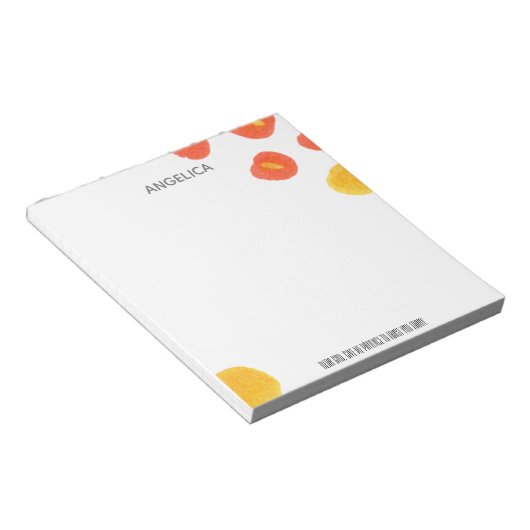 Moderne orange gelbe Wasserfarbe Liebe Gott Notepa Notizblock (angewinkelt)