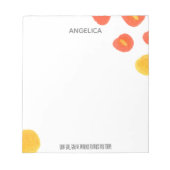 Moderne orange gelbe Wasserfarbe Liebe Gott Notepa Notizblock (Vorderseite)