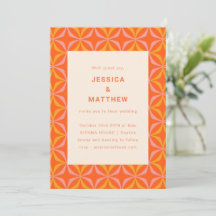 Moderne Orange Geometric Einzigartige Hochzeit Mit