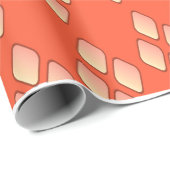 Moderne orange geometrische Diamantmuster Geschenkpapier (Rolleneckpunkt)