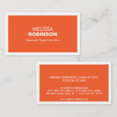 MODERNE ORANGE-GESCHÄFTSKARTE FÜR UNI-STUDENTEN TELEFONNUMMERKARTE (Vorne/Hinten)