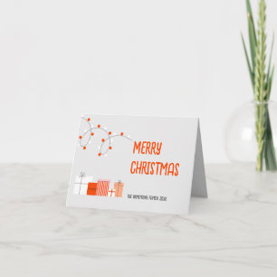 Moderne orange Geschenklichter Minimalist Feiertagskarte