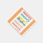 Moderne Orange Gold Stars farbenfrohe Weihnachten Serviette (Ecke)