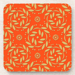 Moderne orange-goldene Blumengestaltung Untersetzer