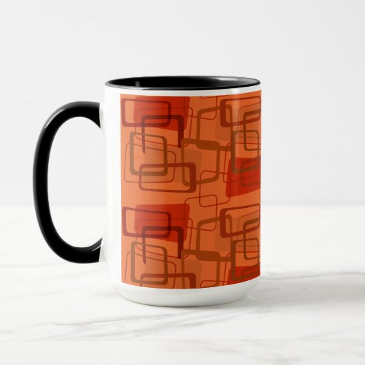 Moderne orange grafische Rechtecke aus dem Mittela Tasse (Links)