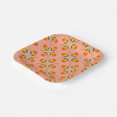Moderne Orange Graphic Print Pappteller (Gewinkelt)