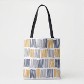 Moderne Orange Grau Abstrakt Lines Tote Bag Tasche (Vorderseite)