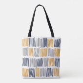 Moderne Orange Grau Abstrakt Lines Tote Bag Tasche (Rückseite)