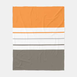 Moderne, orange graue Streifen Fleecedecke