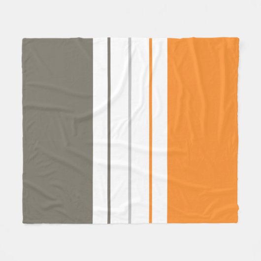 Moderne, orange graue Streifen Fleecedecke (Vorderseite (Horizontal))